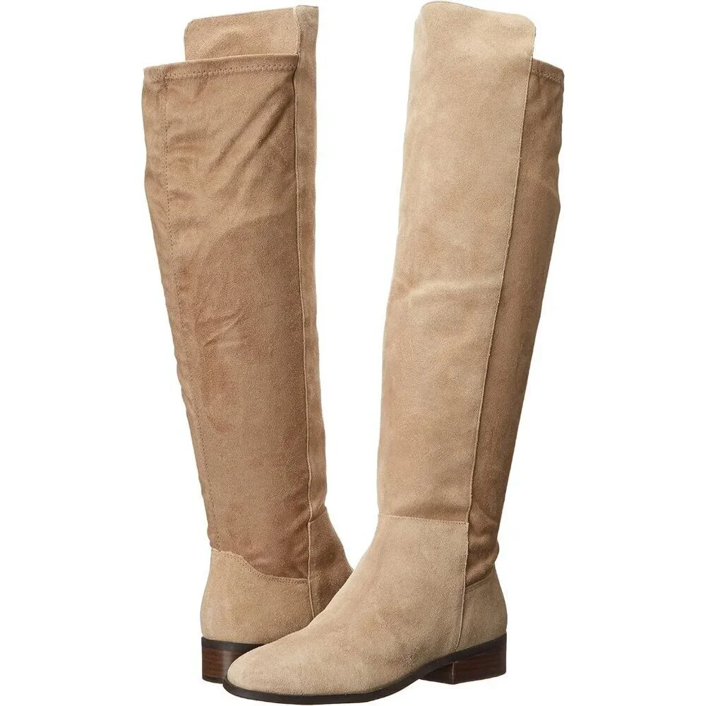 Women's Dune Above the Knee Pointed Toe Low Heel Calypso Winter Long Boot